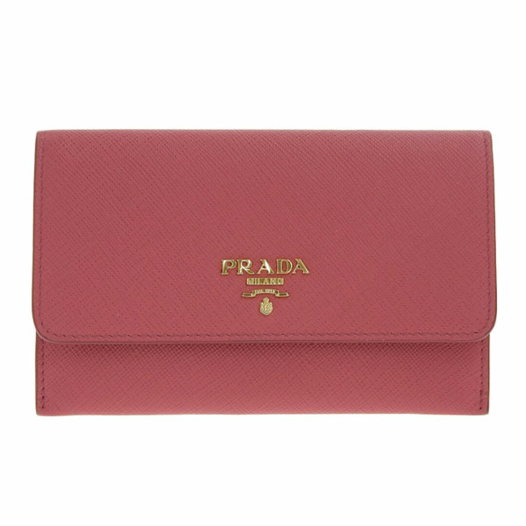 プラダ名刺入れサフィアーノPRADAカード入れ箱証明書有ピンク
