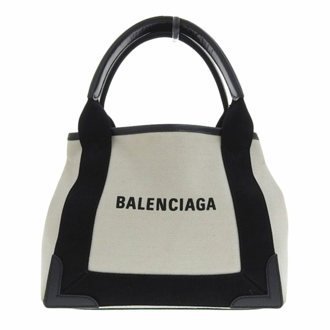 Balenciaga バレンシアガ キャンバス ネイビーカバスXS ハンドバッグ 390346 アイボリー/ブラック gy
