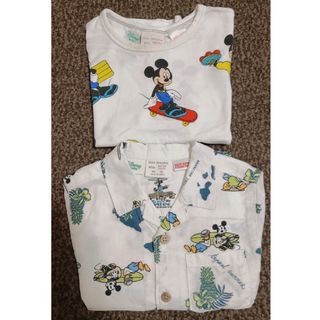 ザラ(ZARA)のZARAbaby 86 ミッキー Tシャツ アロハシャツ 2枚セット(Ｔシャツ)