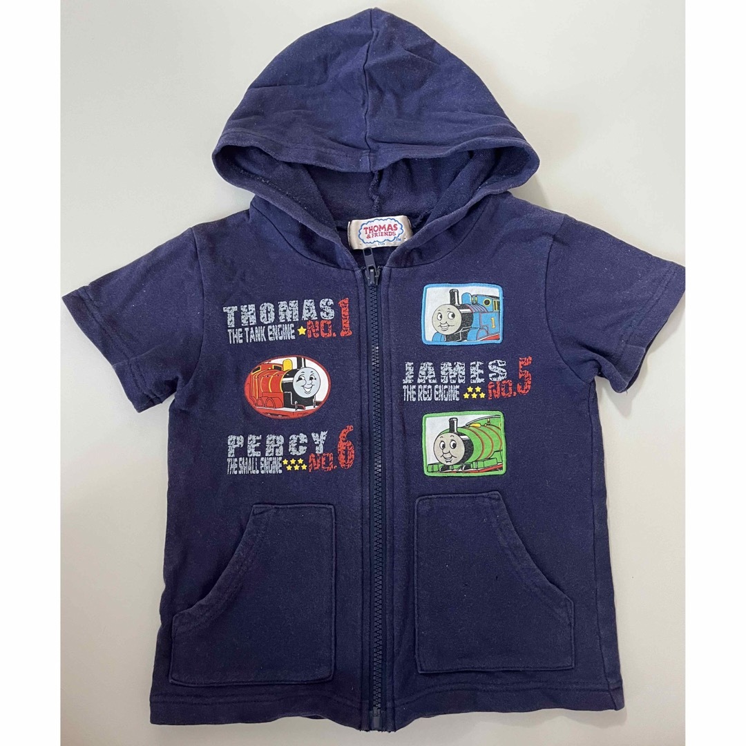 半袖パーカー　トーマス　110センチ キッズ/ベビー/マタニティのキッズ服男の子用(90cm~)(Tシャツ/カットソー)の商品写真