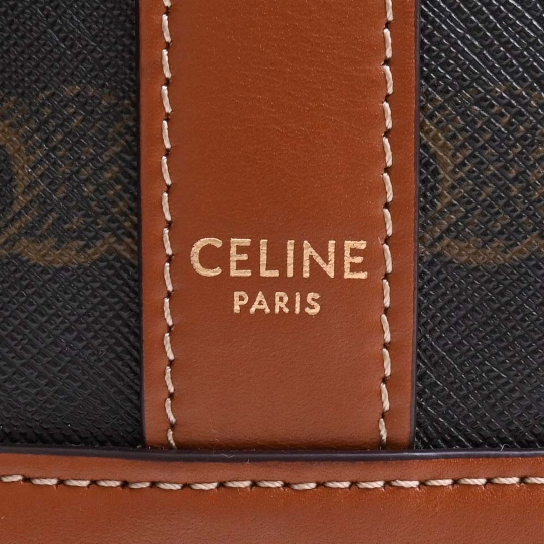 Celine セリーヌ レザー トリオンフ バケットバッグ ショルダーバッグ - ブラウン by