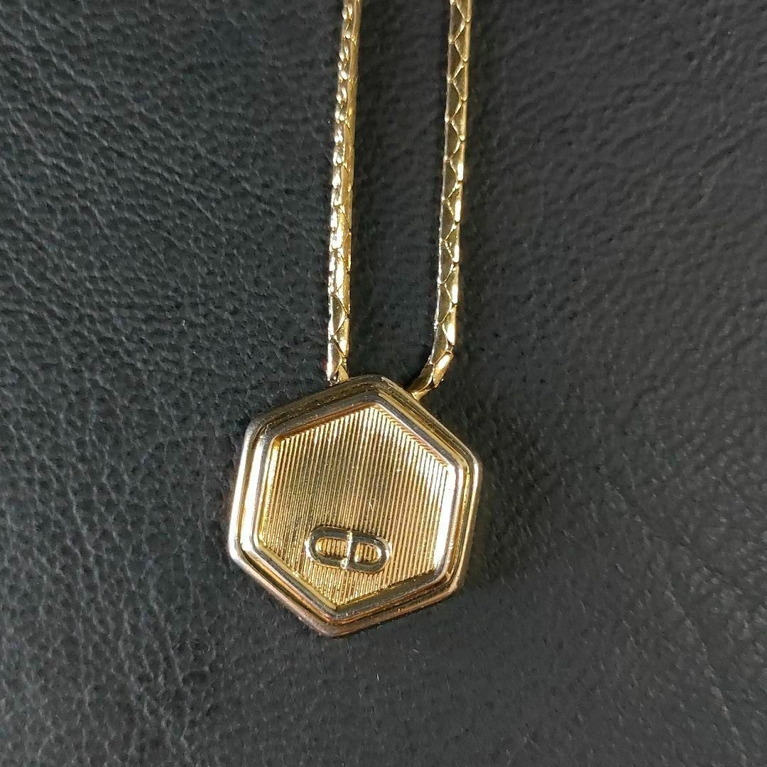 【極美品】Dior　ディオール　ネックレス　ゴールド　ヘキサゴン　サークル　CD