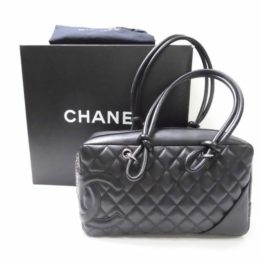 美品 CHANEL シャネル カンボンライン ボーリングバッグ 1点 ブラック