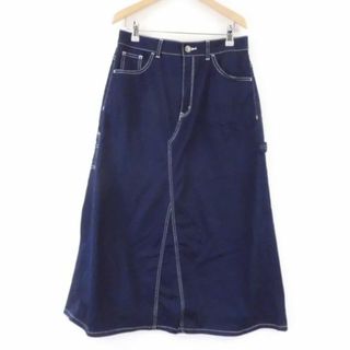 ディッキーズ(Dickies)の美品 Dickies ディッキーズ DK009515B291 ツイルタック入りロングスカート 1点 ネイビー 28 綿他 コットン フレア ボトムス 紺 レディース AU1934A55 (ミニスカート)