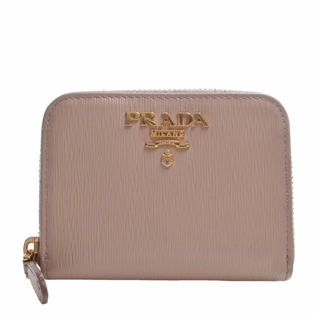 PRADA プラダ レザー ラウンドファスナー コインケース - ピンクベージュ by