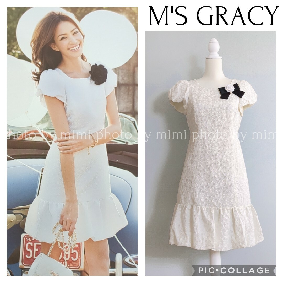 M'S GRACY(エムズグレイシー)のM'S GRACY*カタログ掲載*フラワージャガードワンピース レディースのワンピース(ミニワンピース)の商品写真