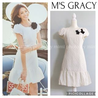 エムズグレイシー(M'S GRACY)のM'S GRACY*カタログ掲載*フラワージャガードワンピース(ミニワンピース)