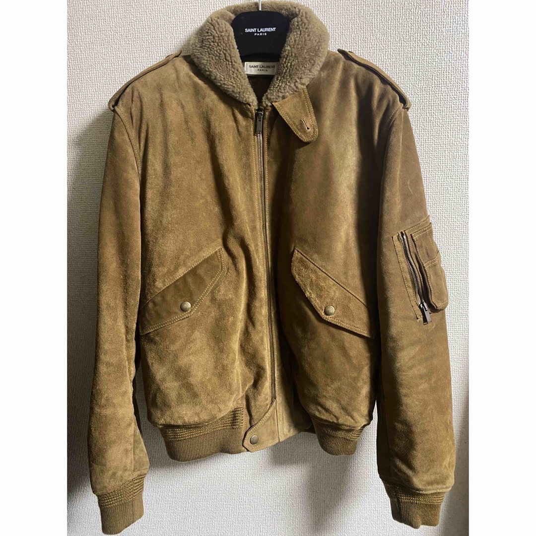 サンローランパリ ma1 ムートンレザージャケット saint laurent-tops