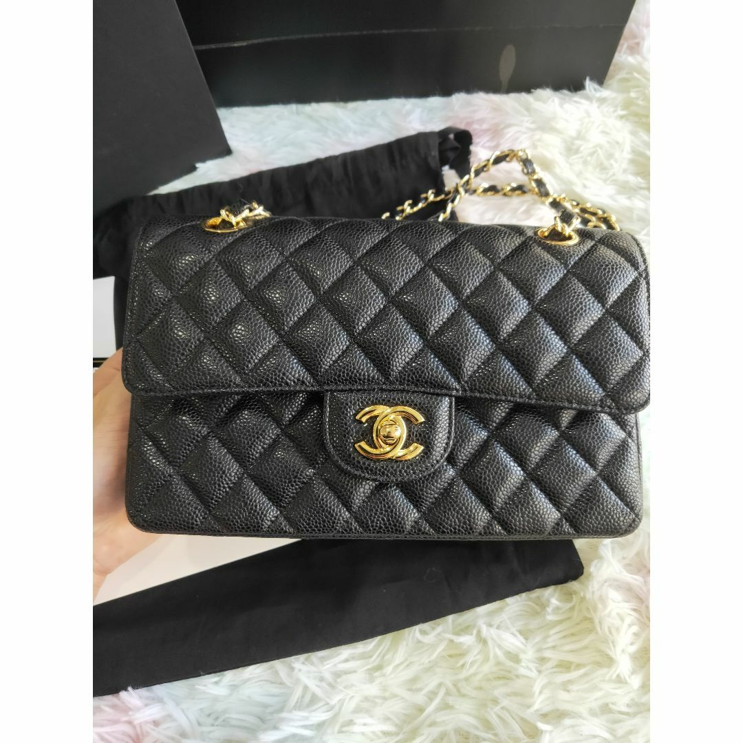 CHANEL シャネル キャビアスキン ダブルフラップ25 ショルダーバッグ