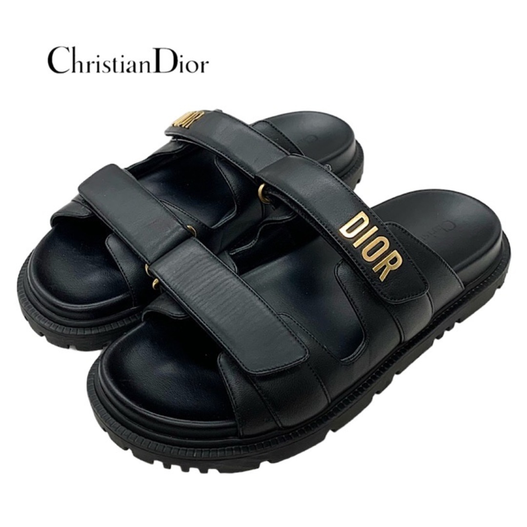 クリスチャンディオール DIORACT サンダル ラムスキン ブラック - サンダル