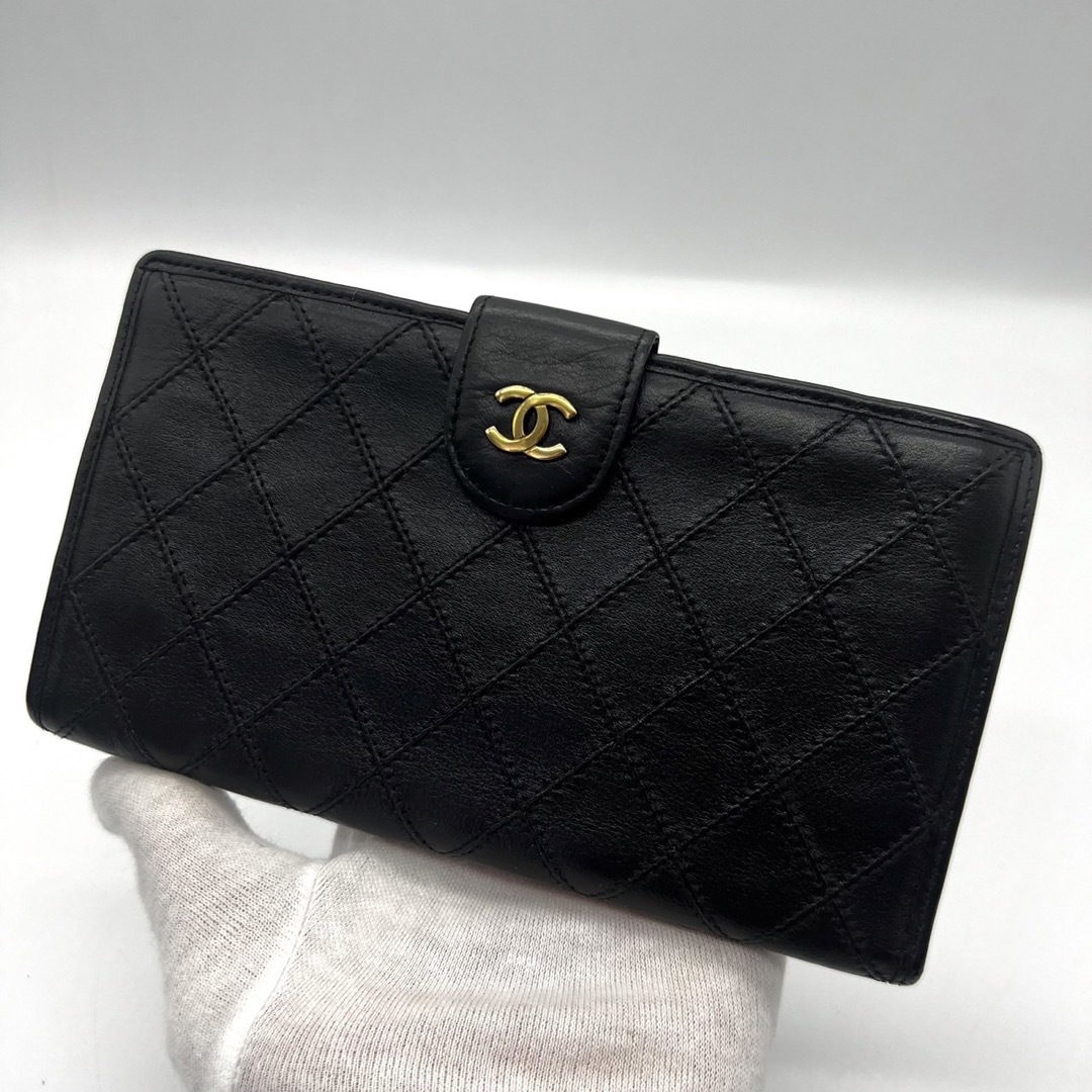 CHANEL(シャネル)のシャネル　ビコローレ　がま口　長財布　ブラック レディースのファッション小物(財布)の商品写真