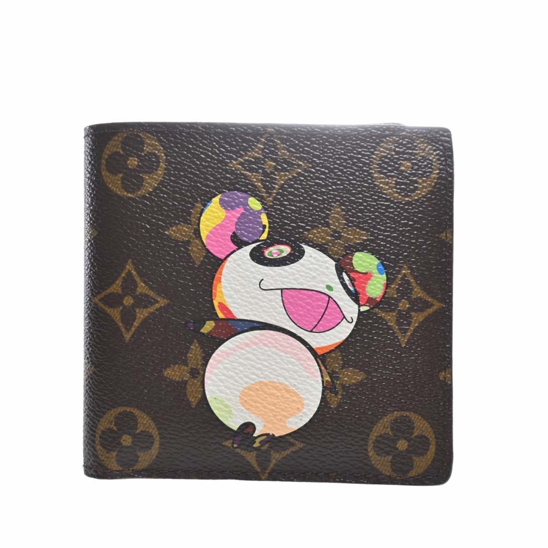 ファッション小物LOUIS VUITTON ルイヴィトン モノグラム パンダ ポルトフォイユ マルコ 二つ折り コンパクト財布 村上隆 M61666 ブラウン by