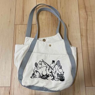 フェリシモ(FELISSIMO)の【フェリシモ】MOOMIN ムーミン モノクロ刺しゅう 帆布バルーントートバッグ(トートバッグ)