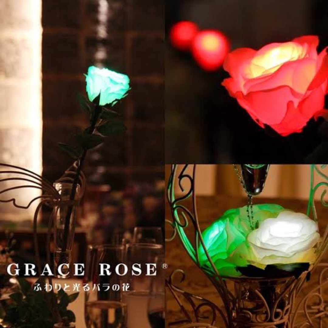 光るバラ　GRACE ROSE (グレイスローズ) オレンジ ハンドメイドのフラワー/ガーデン(その他)の商品写真