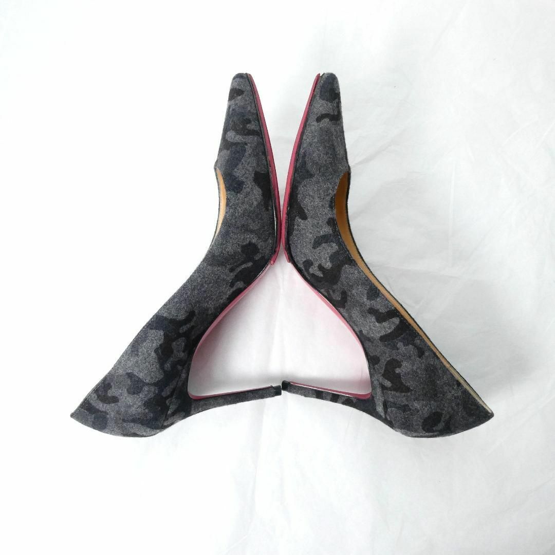 美品 Christian Louboutin フランネル ハイヒール パンプス-