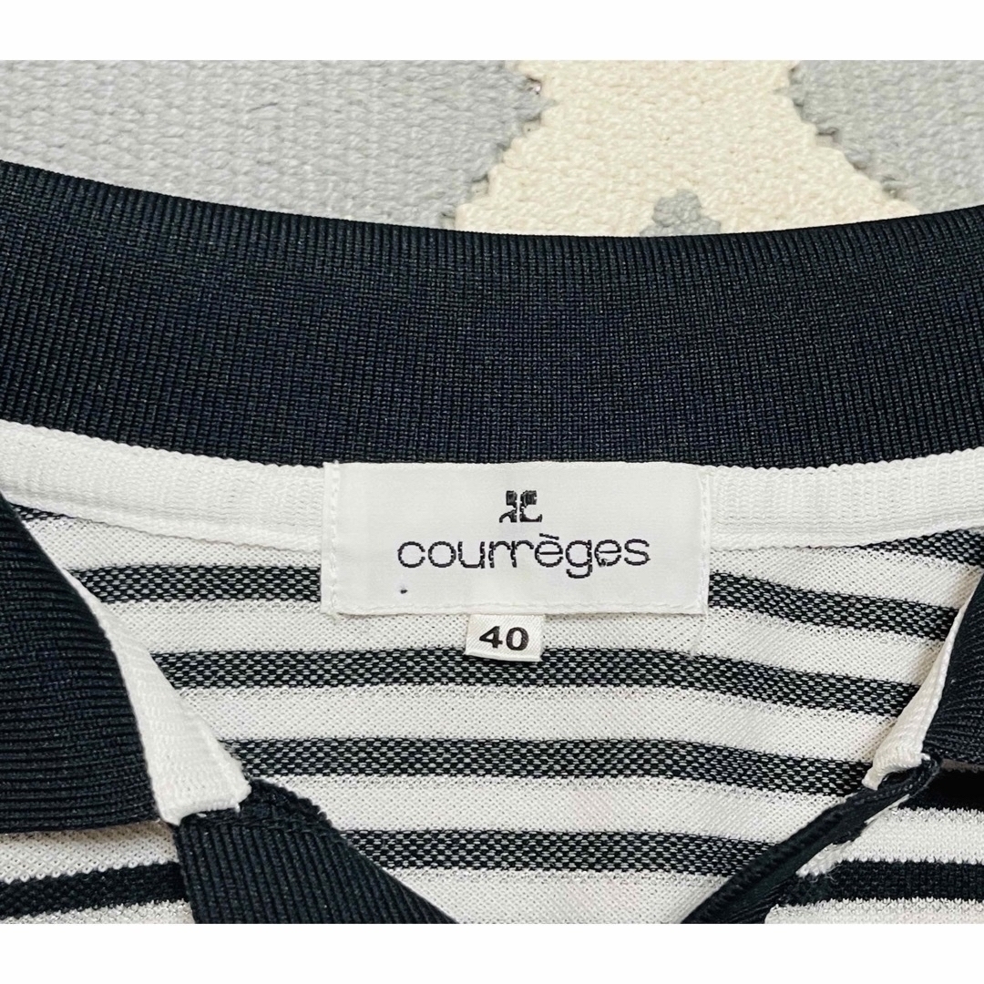 Courreges - ほぼ未使用 クレージュ size40 ボーダー ポロシャツ