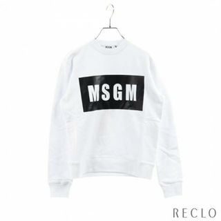 エムエスジイエム(MSGM)の トレーナー スウェットシャツ クルーネック ロゴプリント ホワイト(トレーナー/スウェット)