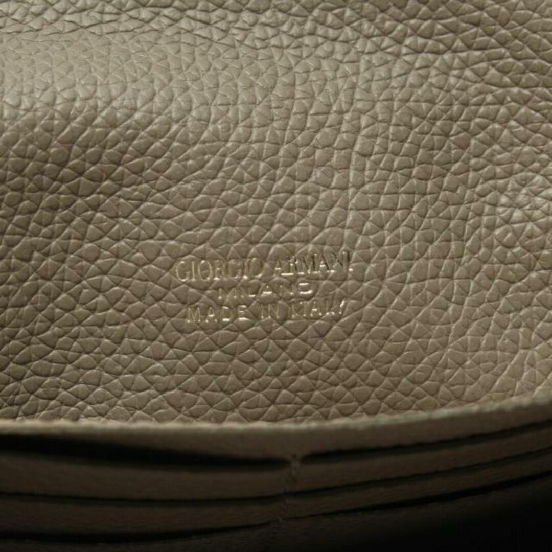 Giorgio Armani(ジョルジオアルマーニ)の 二つ折り長財布 レザー グレーベージュ メンズのファッション小物(折り財布)の商品写真