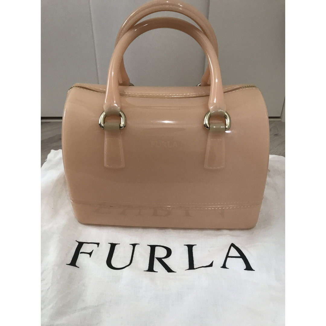 FURLAフルラ キャンディバッグ ハンドバッグ ボストンバッグ ピンクベージュ