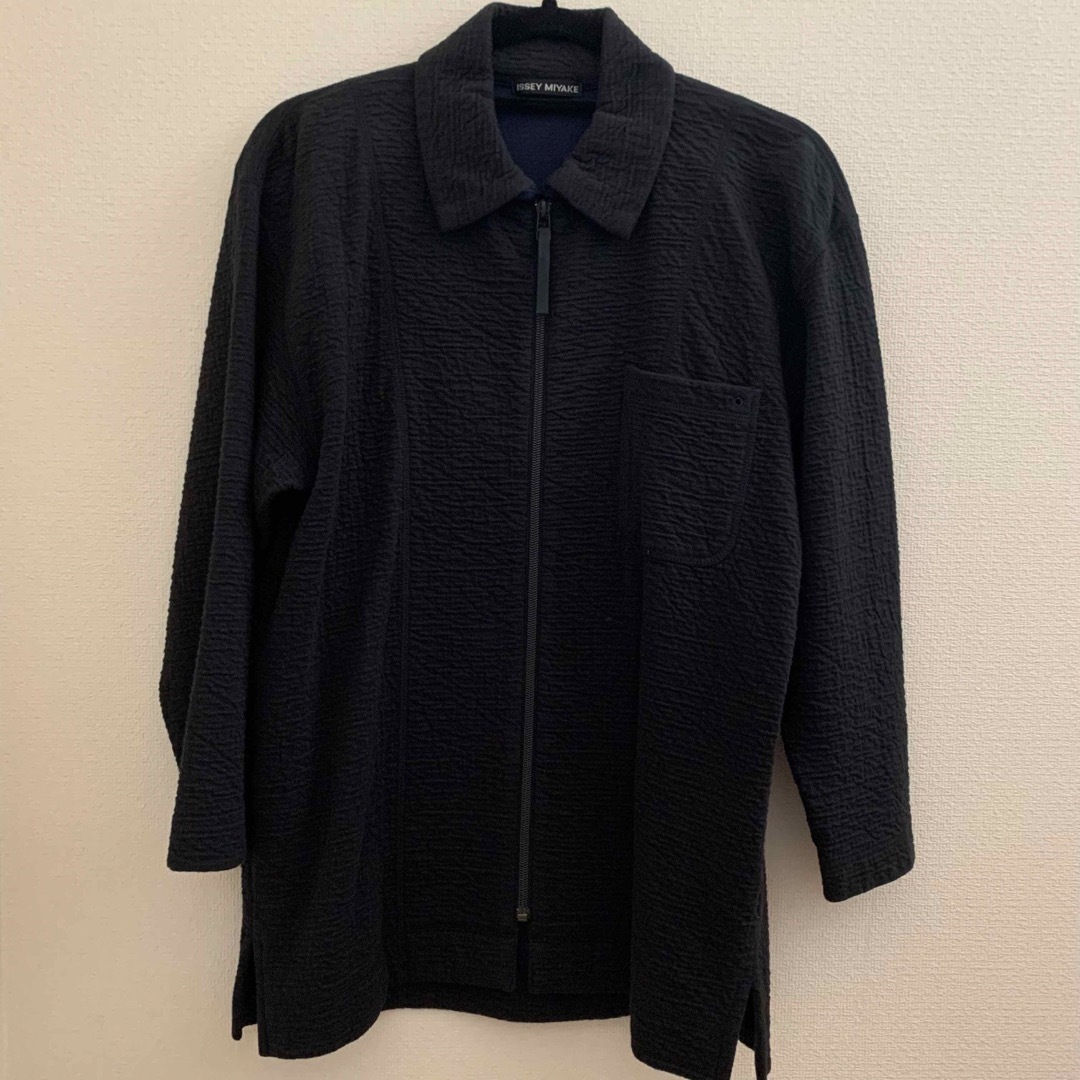 ISSEY MIYAKE シワ加工　ジップアップブルゾン サイズ2 M