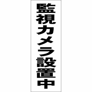 かんたん短冊型看板「監視カメラ設置中（黒）」【防犯・防災】屋外可(店舗用品)