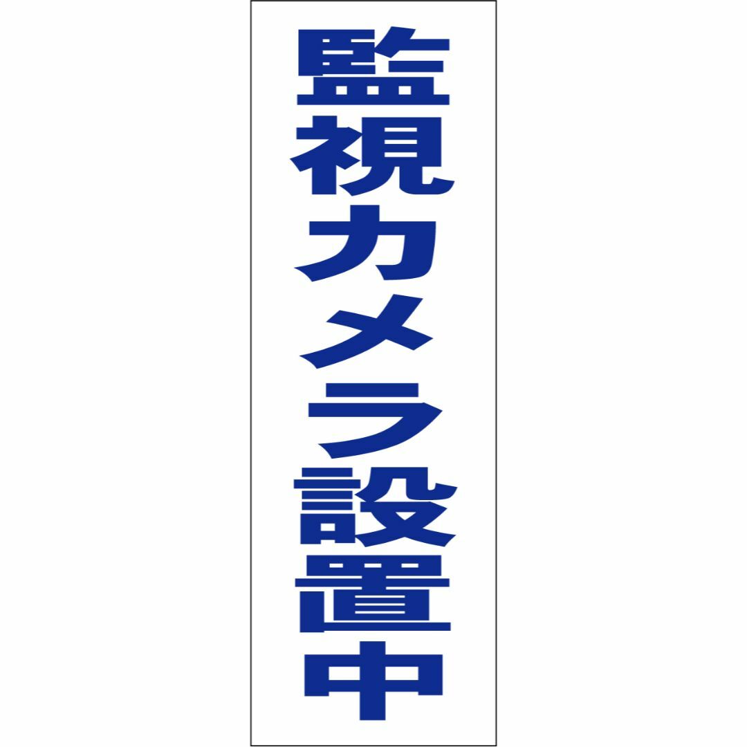 かんたん短冊型看板「監視カメラ設置中（青）」【防犯・防災】屋外可 インテリア/住まい/日用品のオフィス用品(オフィス用品一般)の商品写真