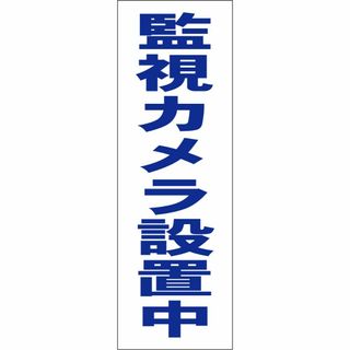 かんたん短冊型看板「監視カメラ設置中（青）」【防犯・防災】屋外可(オフィス用品一般)