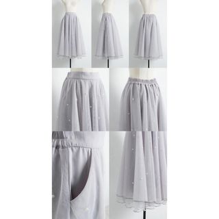 TOCCO closet - 新品•未使用 パール付きチュールスカートの通販 by