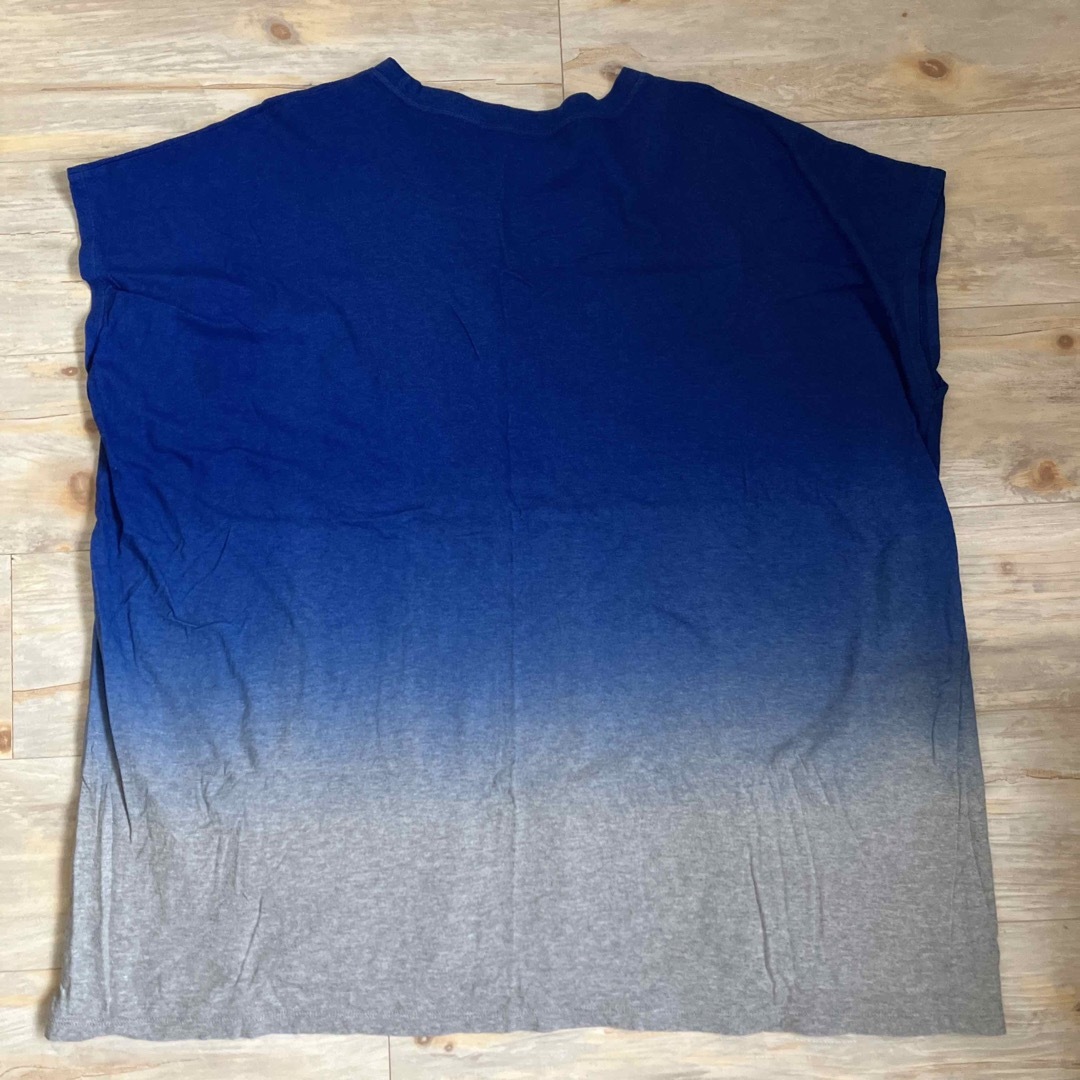 ZUCCa(ズッカ)のズッカ　ブルーグレーグラデーションハーフスリーブカットソー日本製　エイネット レディースのトップス(Tシャツ(半袖/袖なし))の商品写真