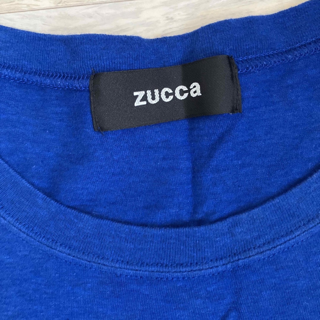 ZUCCa(ズッカ)のズッカ　ブルーグレーグラデーションハーフスリーブカットソー日本製　エイネット レディースのトップス(Tシャツ(半袖/袖なし))の商品写真