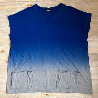 ズッカ(ZUCCa)のズッカ　ブルーグレーグラデーションハーフスリーブカットソー日本製　エイネット(Tシャツ(半袖/袖なし))