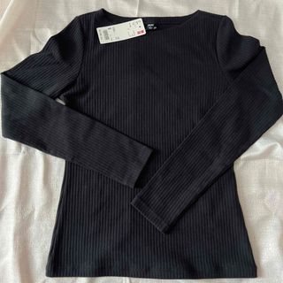 ユニクロ(UNIQLO)のUNIQLO リブボートネックT サイズS(Tシャツ(長袖/七分))