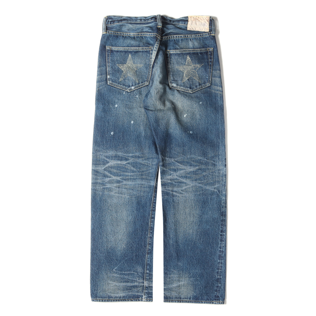 SUGAR CANE シュガーケーン デニムパンツ サイズ:31×31 ダメージリペア加工 ロンスター デニム パンツ LONE STAR JEANS 10 Year Aged インディゴ ブルー ボトムス ジーンズ ジーパン 【メンズ】【美品】