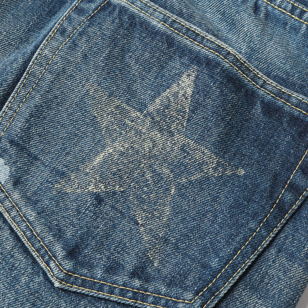 SUGAR CANE シュガーケーン デニムパンツ サイズ:31×31 ダメージリペア加工 ロンスター デニム パンツ LONE STAR JEANS 10 Year Aged インディゴ ブルー ボトムス ジーンズ ジーパン 【メンズ】【美品】