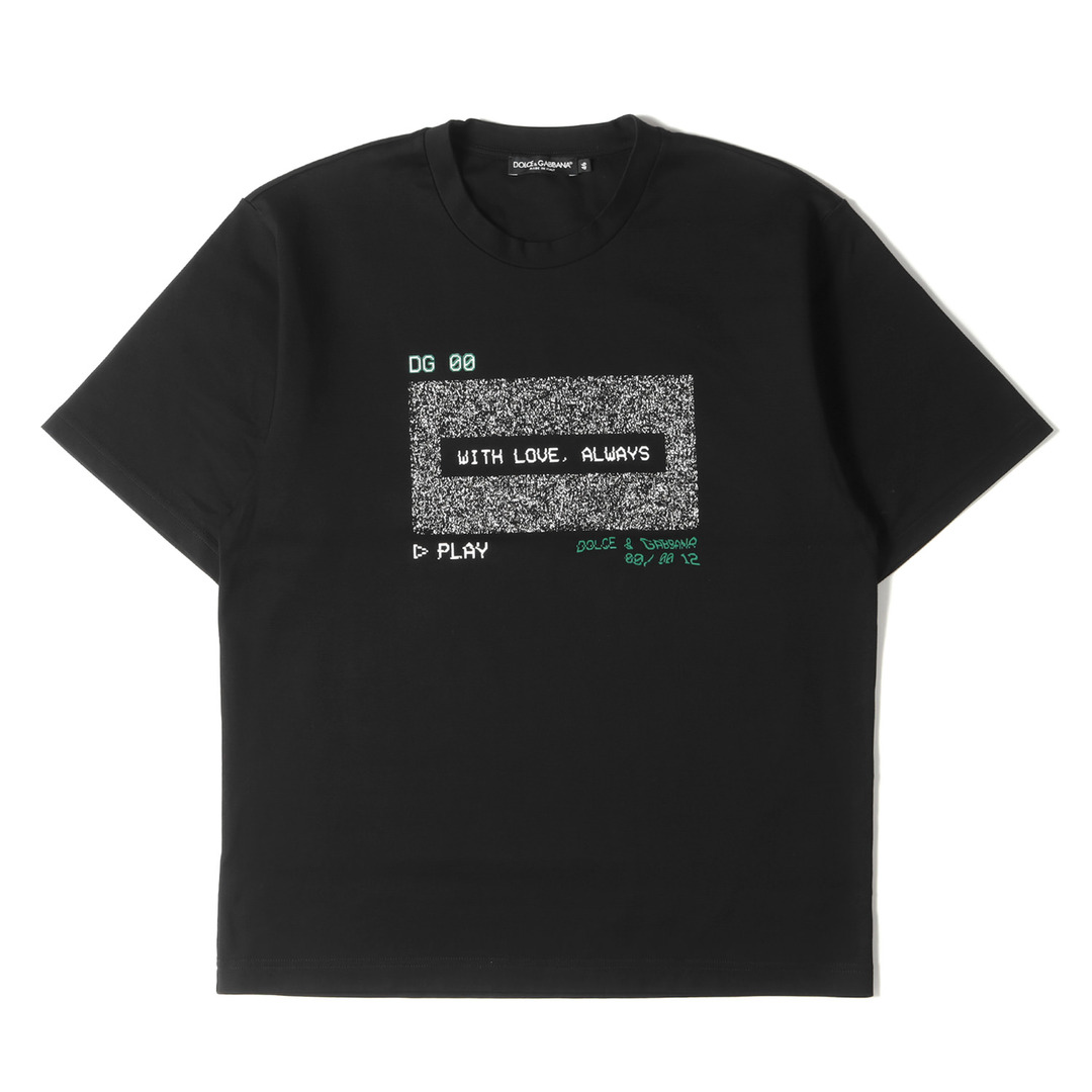 DOLCE&GABBANA ドルチェ&ガッバーナ Tシャツ サイズ:46 グラフィック プリント クルーネック 半袖 Tシャツ G8NR2T FU75A 近年モデル ブラック 黒 イタリア製 コットン 厚手 トップス カットソー 【メンズ】【美品】