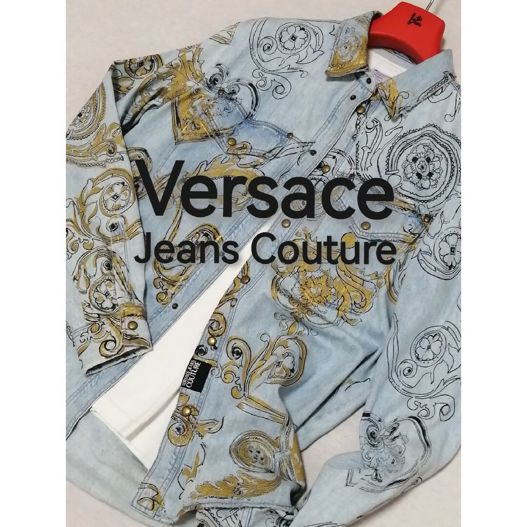 新品・メンズ【Versace Jeans Couture】デニム　バロック柄