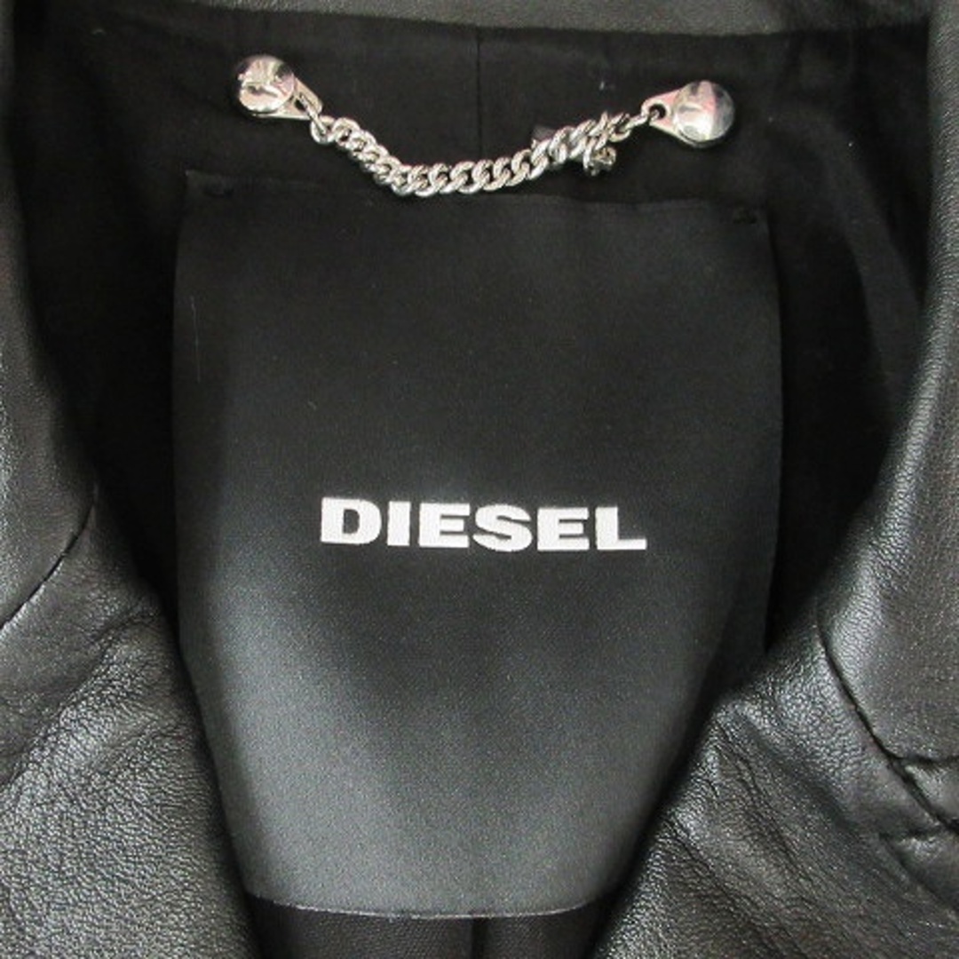 DIESEL(ディーゼル)のディーゼル L-GOLNE ライダースジャケット ダブル ラムレザー 黒 L レディースのジャケット/アウター(ライダースジャケット)の商品写真