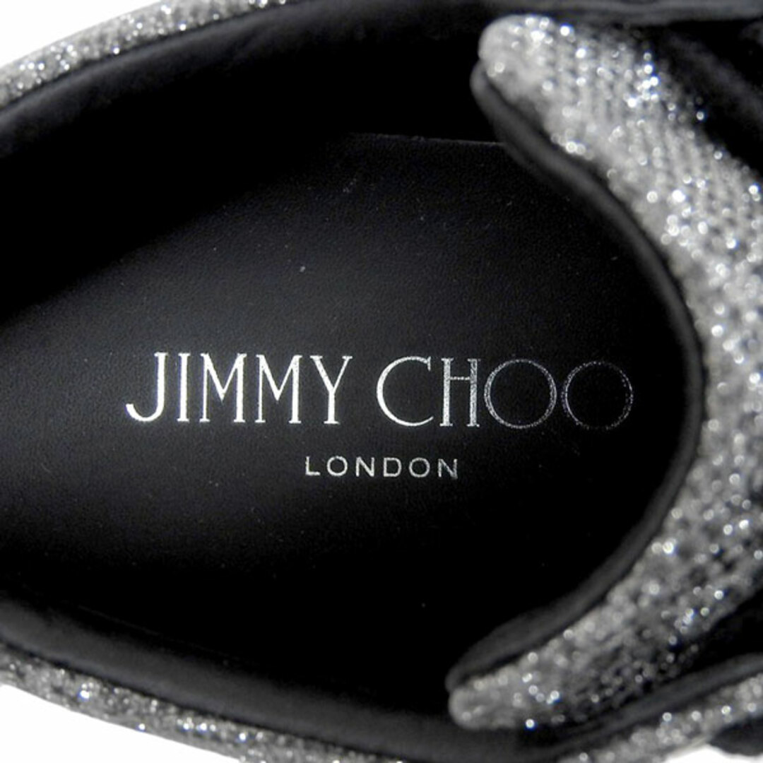 JIMMY CHOO(ジミーチュウ)の未使用 ジミーチュウ JIMMY CHOO マイアミ レザー×グリッター スニーカー  レディース シルバー size35 Y01943 レディースの靴/シューズ(スニーカー)の商品写真