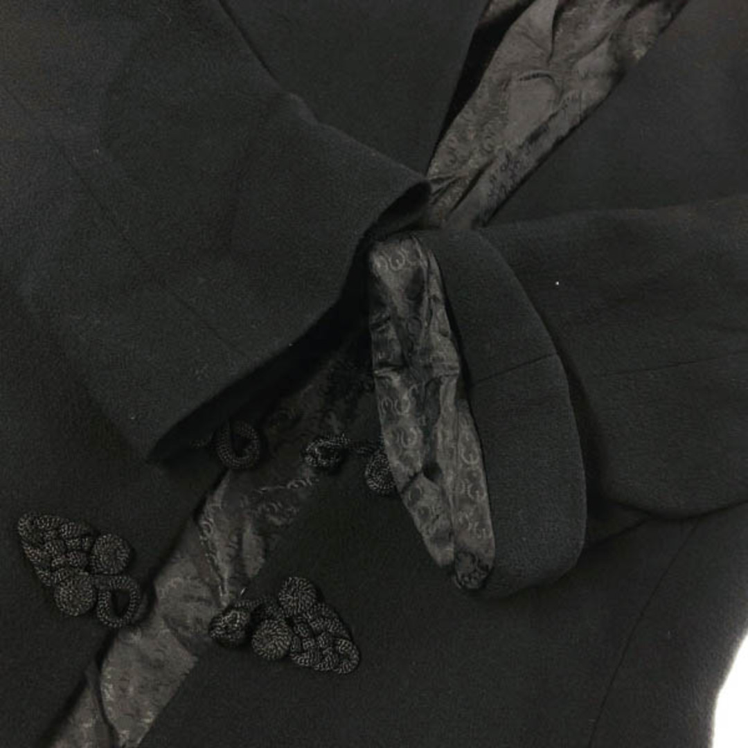 ESCADA(エスカーダ)の美品 エスカーダ ESCADA ウール ノーカラー ジャケット スカート 組紐 チャイナボタン セットアップ ブラック 36 Y01984 レディースのジャケット/アウター(ノーカラージャケット)の商品写真