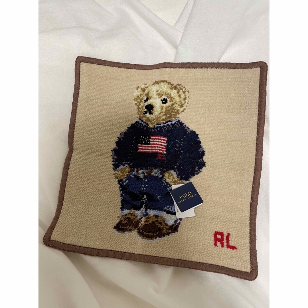 POLO RALPH LAUREN(ポロラルフローレン)のポロラルフローレン　ポロベア　シェニール織　ハンカチ　ベージュ レディースのファッション小物(ハンカチ)の商品写真