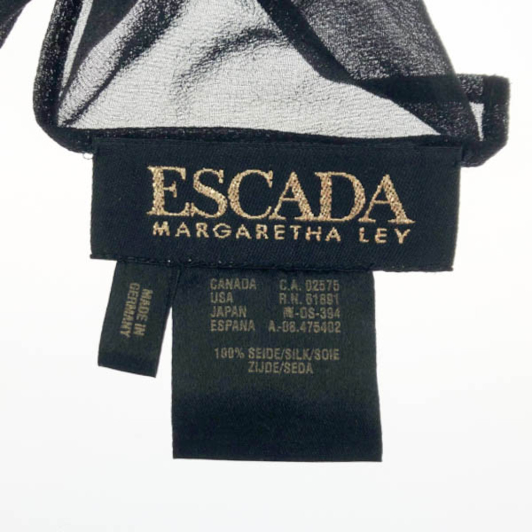 ESCADA(エスカーダ)の美品 エスカーダ ESCADA シルク100% ストール ブラック Y02004 レディースのファッション小物(ストール/パシュミナ)の商品写真