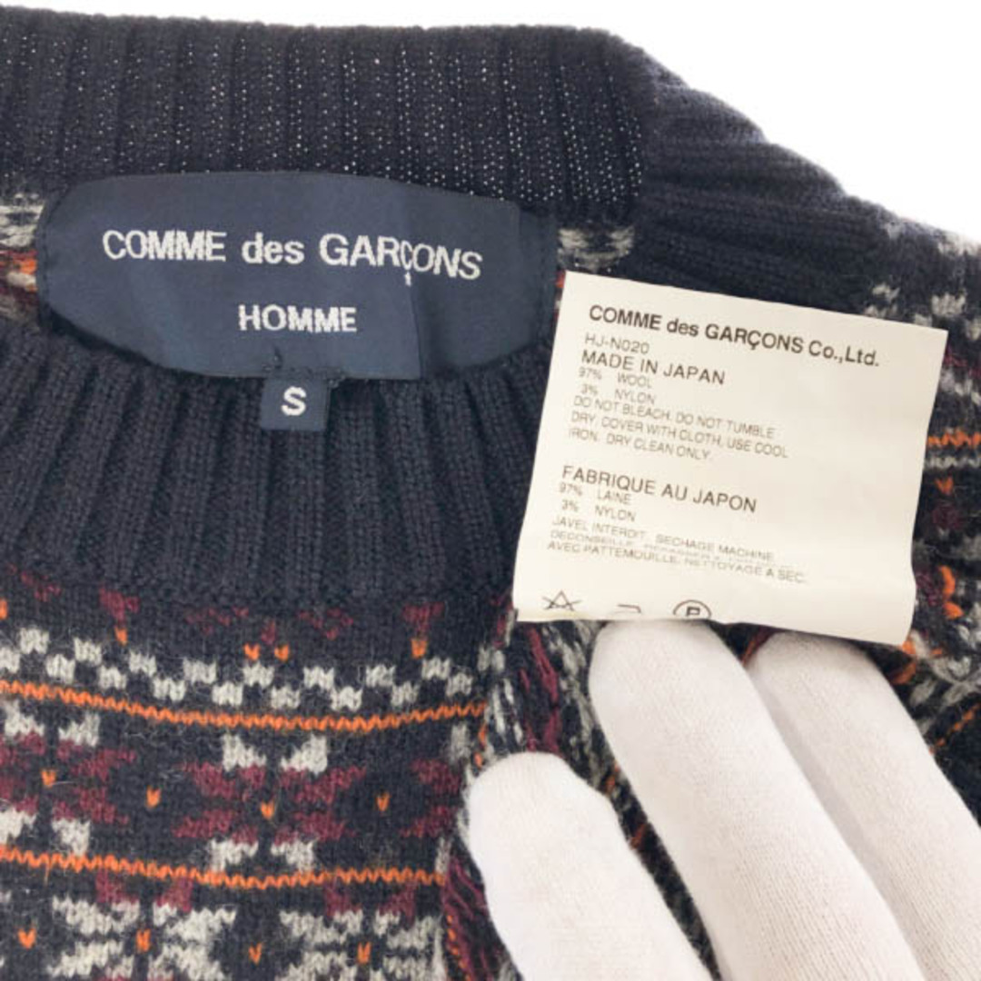 BLACK COMME des GARCONS(ブラックコムデギャルソン)の美品 コムデギャルソン COMME des GARCONS ウール ノルディック セーター ネイビー S 2012AW HJ-N020 AD2012 Y02033 レディースのトップス(ニット/セーター)の商品写真