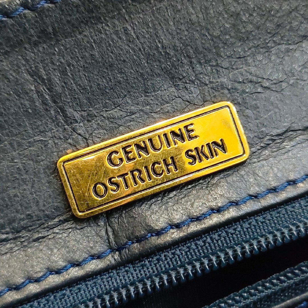 GENUINE OSTRICH SKIN　本革　オーストリッチ　ショルダーバッグ 8