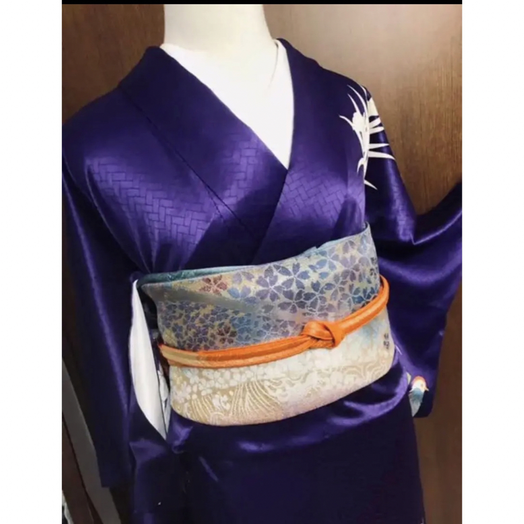 おしどり柄紫訪問着　小物セット レディースの水着/浴衣(着物)の商品写真