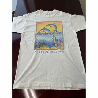 チャンピオン(Champion)の90s USA製 human i tees イルカ イラスト アート tシャツ(Tシャツ/カットソー(半袖/袖なし))