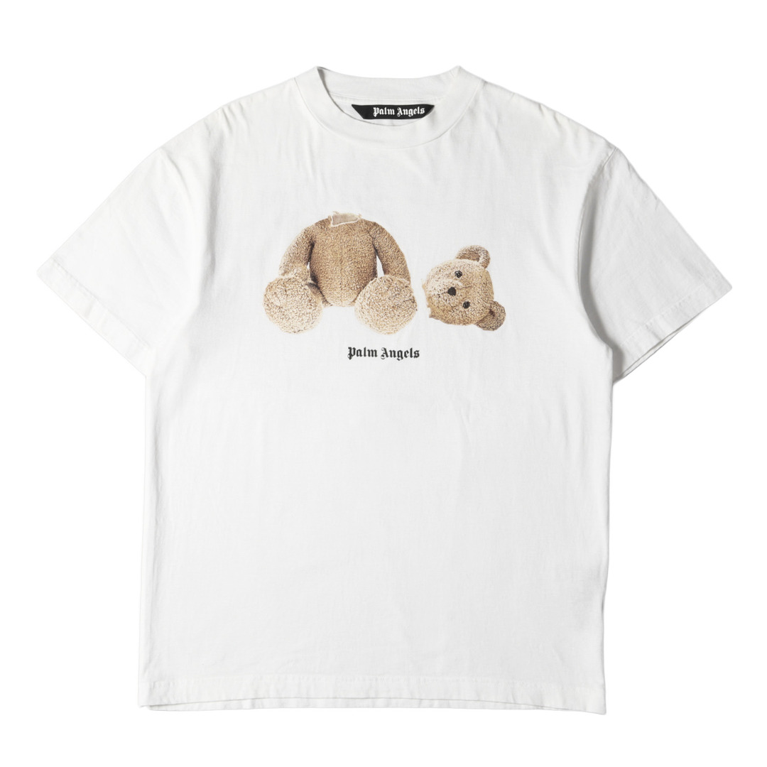 Palm Angels パーム エンジェルス Tシャツ サイズ:L テディベア プリント クルーネック 半袖 Tシャツ Bear Classic Tee ホワイト 白 トップス カットソー ストリート カジュアル ブランド【メンズ】【美品】