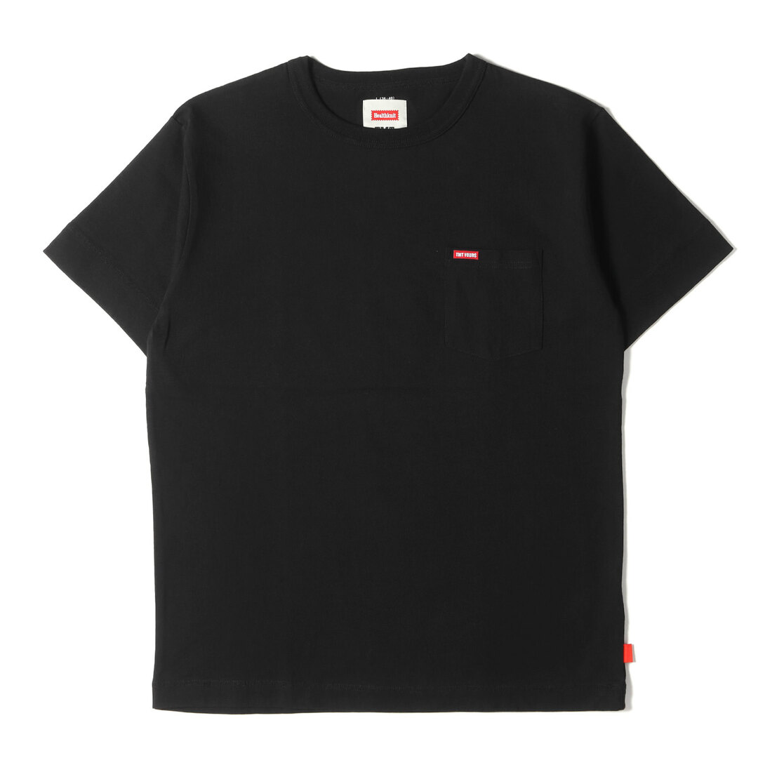 TMT ティーエムティー Tシャツ サイズ:L Healthkn プレーン ヘビー ポケット クルーネック 半袖 Tシャツ S/SL POCKET TEE 21SS ブラック 黒トップス カットソー シンプル ワンポイント ストリート カジュアル ブランド【メンズ】【美品】