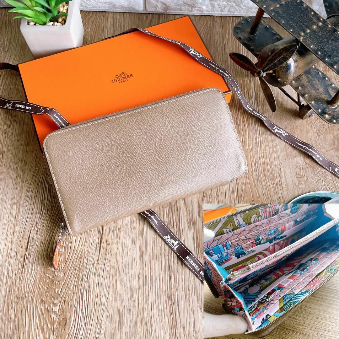 ‼️1点限り‼️HERMES アザップ ロング シルクイン エプソン 長財布