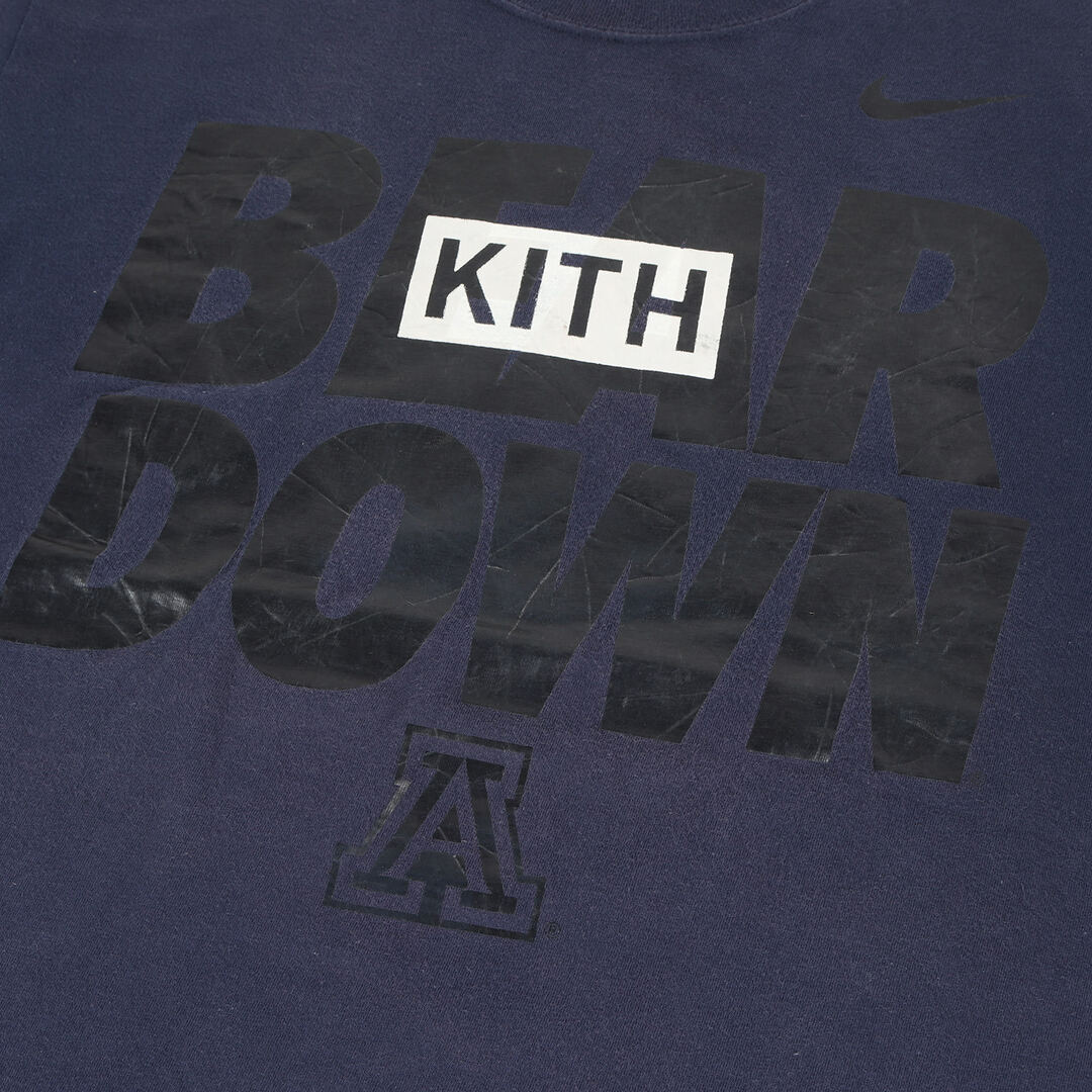 KITH NYC キス ニューヨークシティー Tシャツ サイズ:M KITH TOKYO限定 古着リメイク BOXロゴ クルーネック 半袖 Tシャツ  NIKEボディ ネイビー 紺 トップス カットソー ストリート カジュアル ブランド【メンズ】【中古】