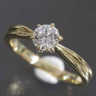 ミキモト(MIKIMOTO)のミキモト ソリテール リング ダイヤ0.42ct 7号 K18YG E0490(リング(指輪))